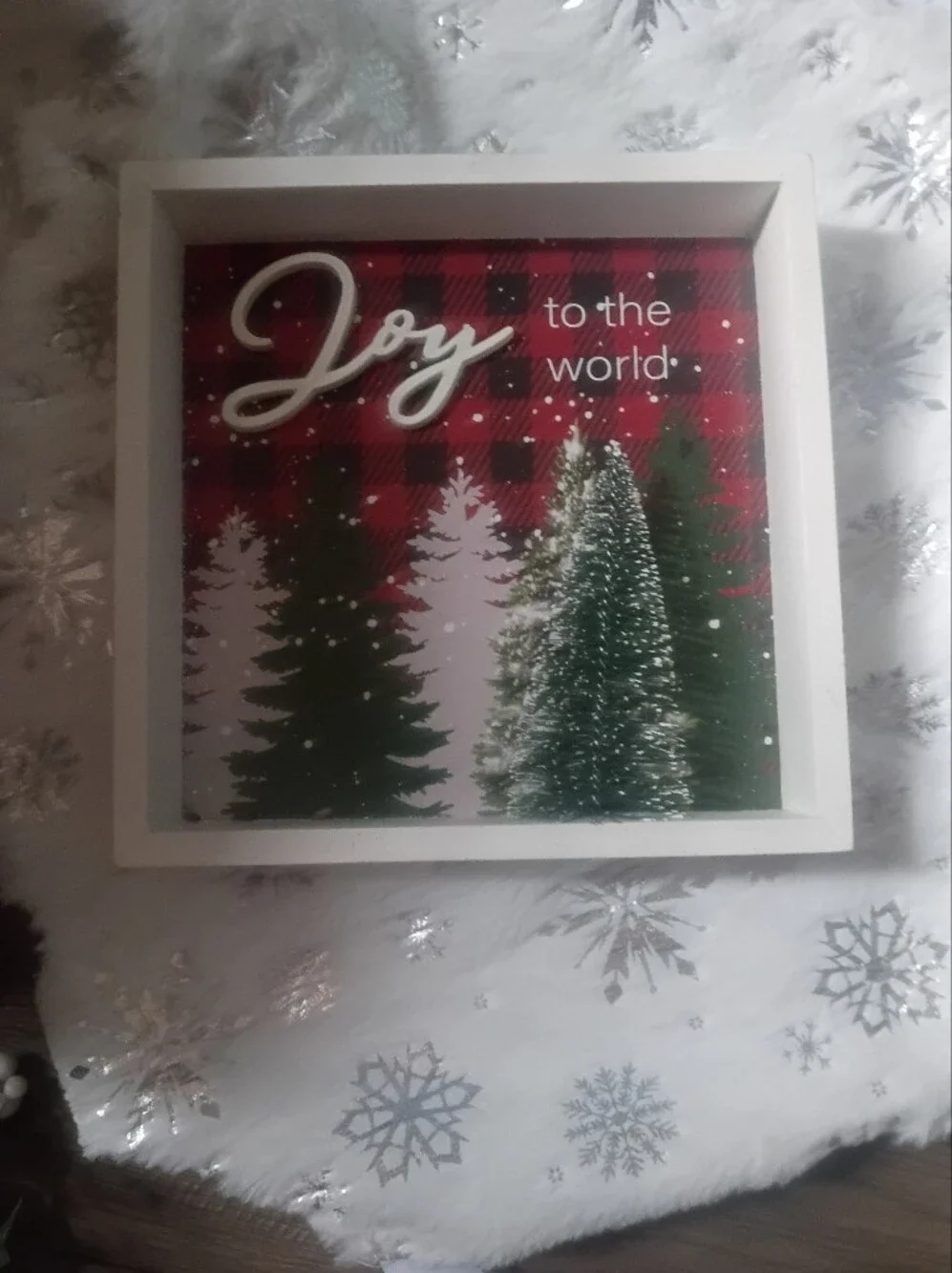 Holiday Framed Wall Art - Green Christmas Tree Plaid